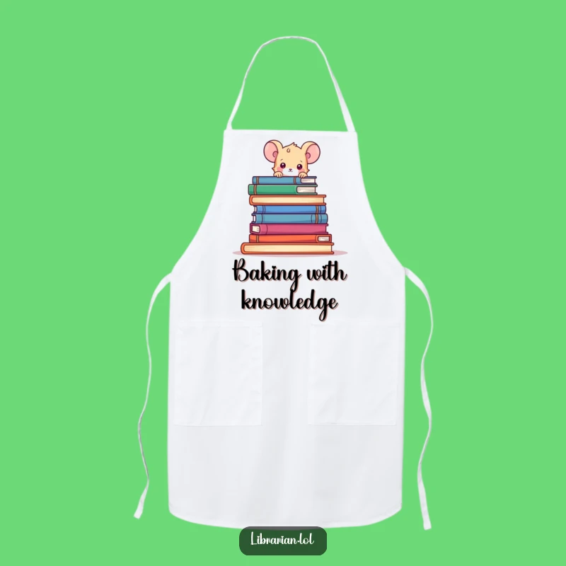 Funny Mouse Kitchen Apron, Book Lover Chef, Playful Culinary Humor Gift