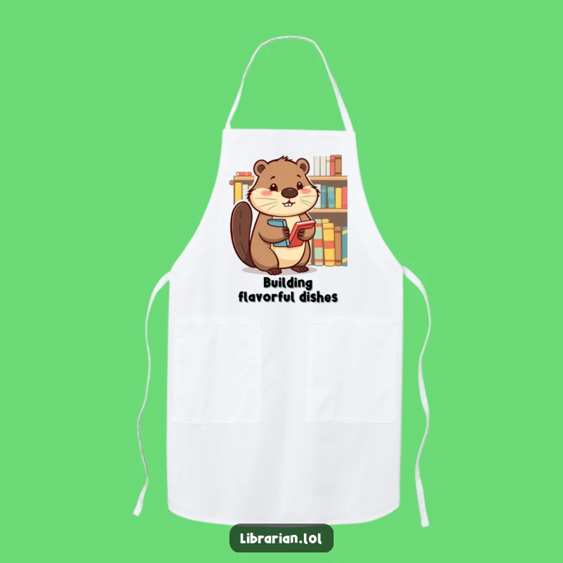 Funny Beaver Apron - Determined Book Organizer Kitchen Gift