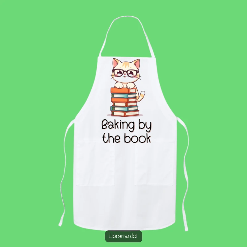 Funny Cat Book Tower Apron - Hilarious Kitchen Wear for Readers