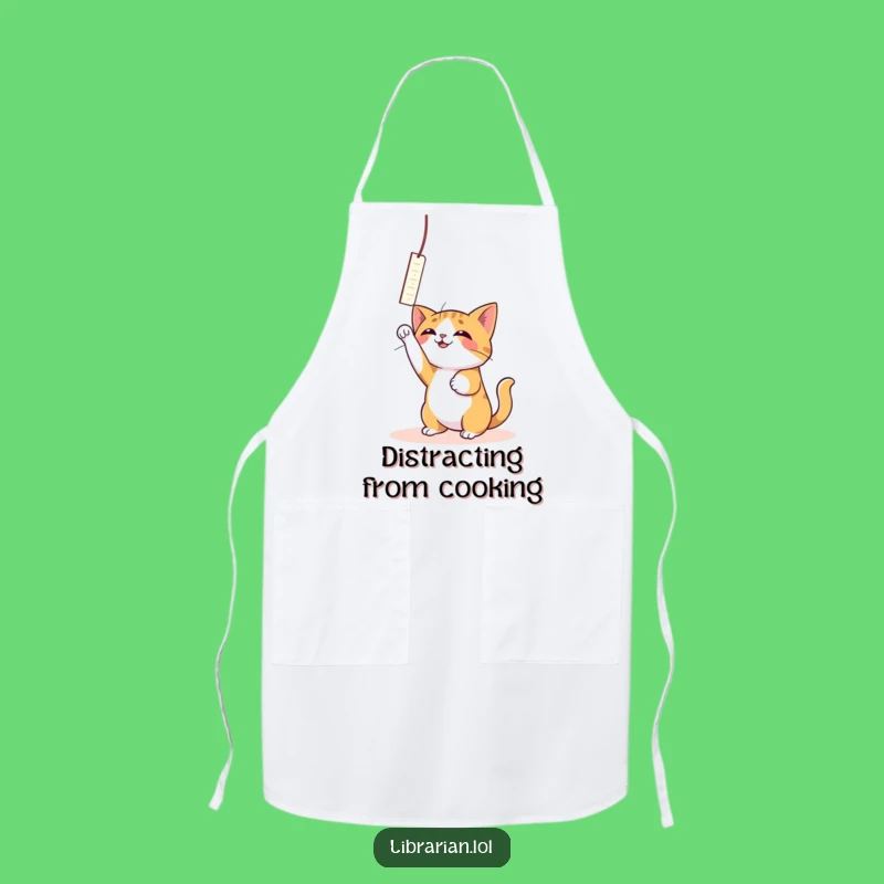 Funny Cat Bookmark Apron - Cook with Playful Precision, Hilarious Gear