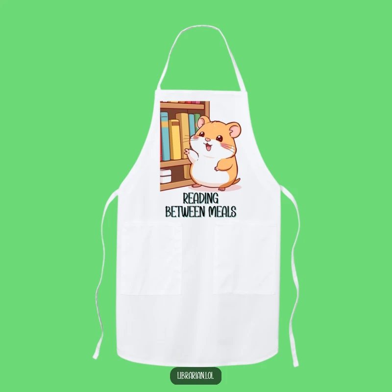 Funny Happy Hamster Bookworm Apron: Chef's Literary Guide Companion Gift