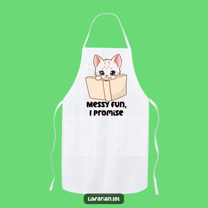 Funny Kitten Apron - Cute Cartoon Cat Peeking, Kitchen Humor & Hilarious Novelty Gift