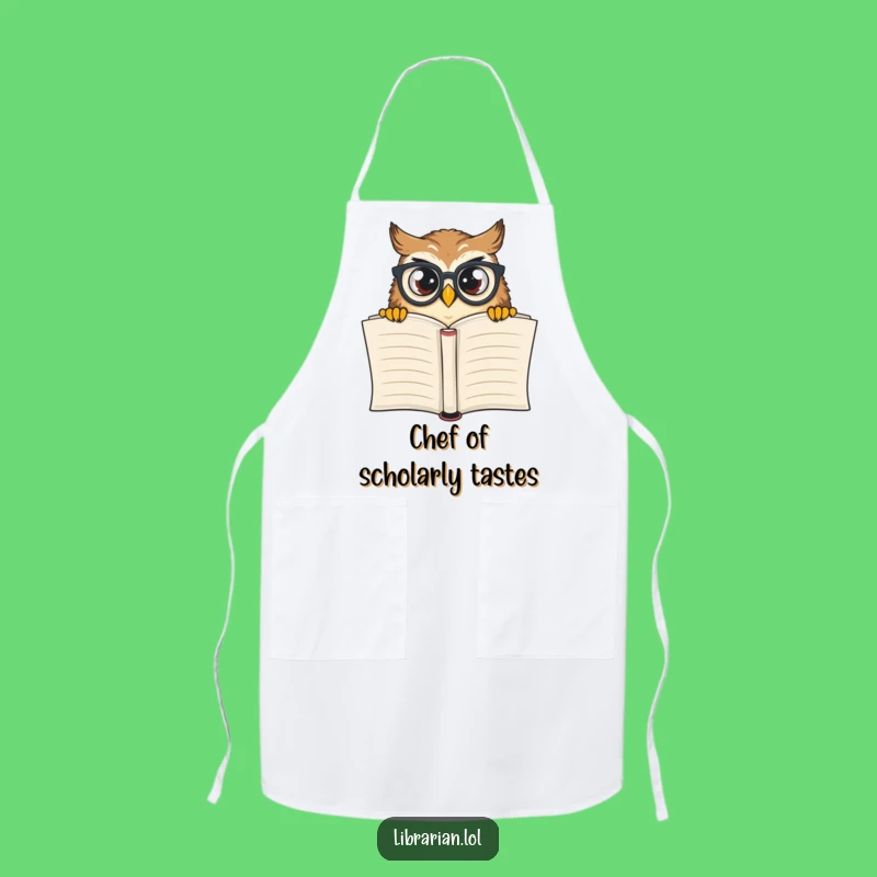 Funny Owl Chef Apron: Quirky Kitchen Wear, Perfect Funny Gift for Culinary Bookworms