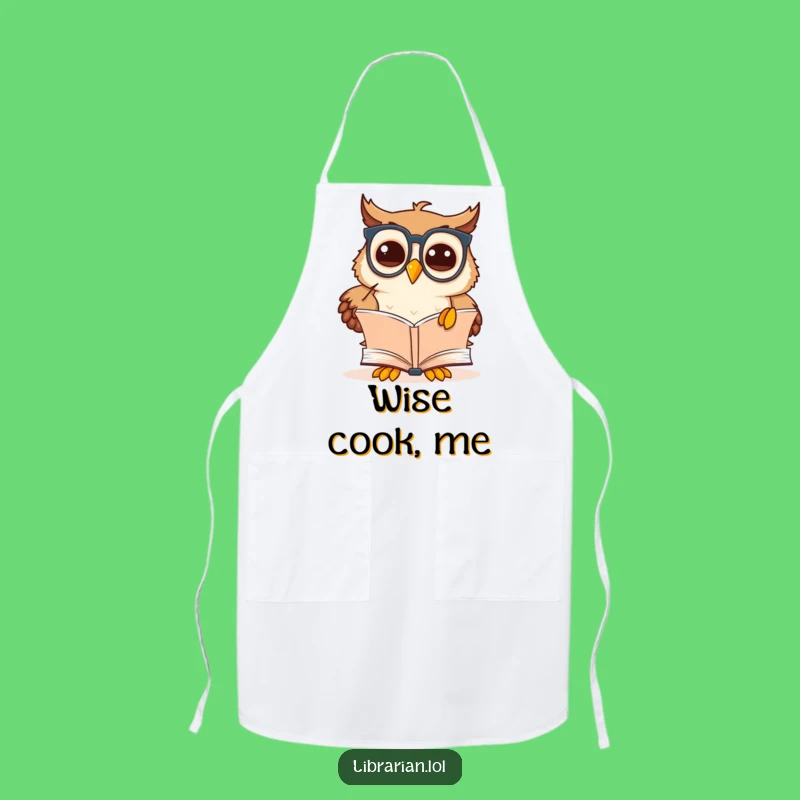 Funny Owl Scholar Apron: Kitchen Wisdom, Smart Chef Wear