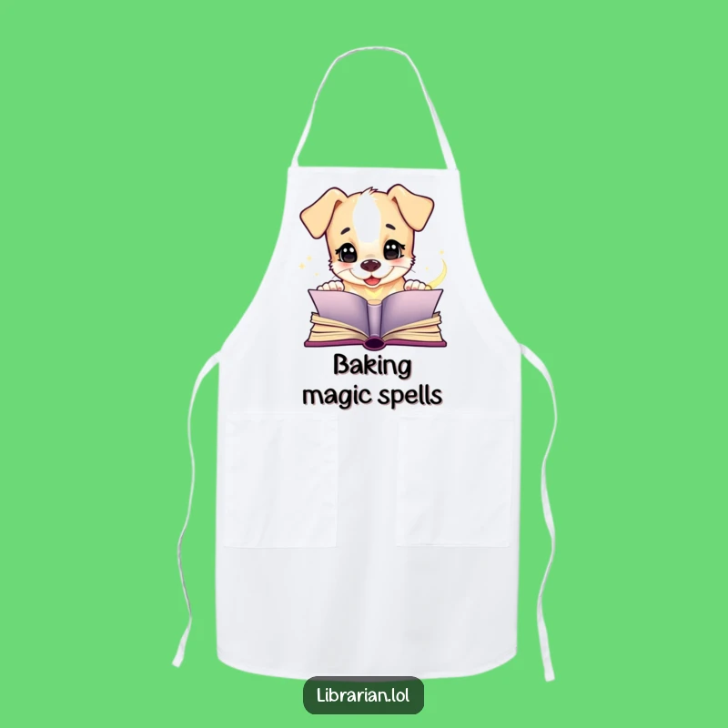 Funny Puppy Book Apron - Whimsical & Hilarious Kitchen Gift