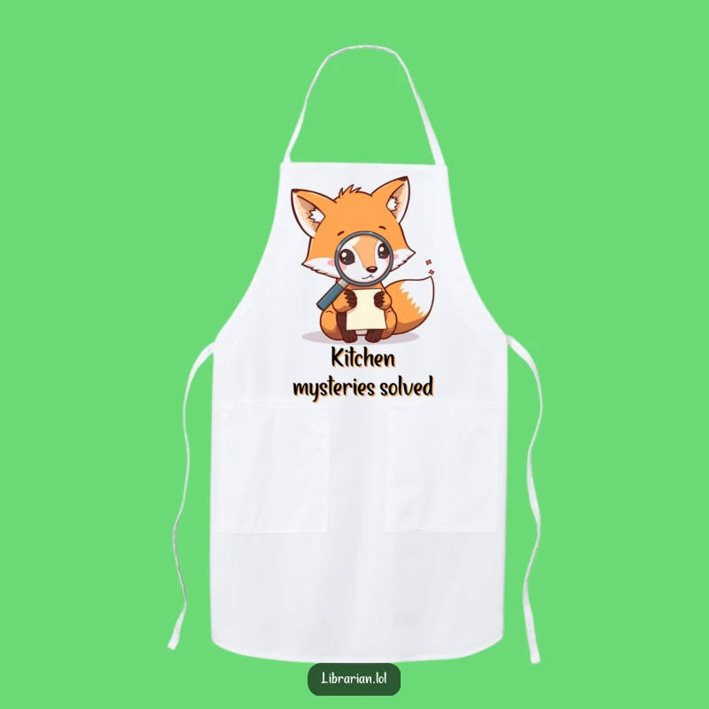 Funny Fox Detective Apron: Cook Up Clues in the Kitchen