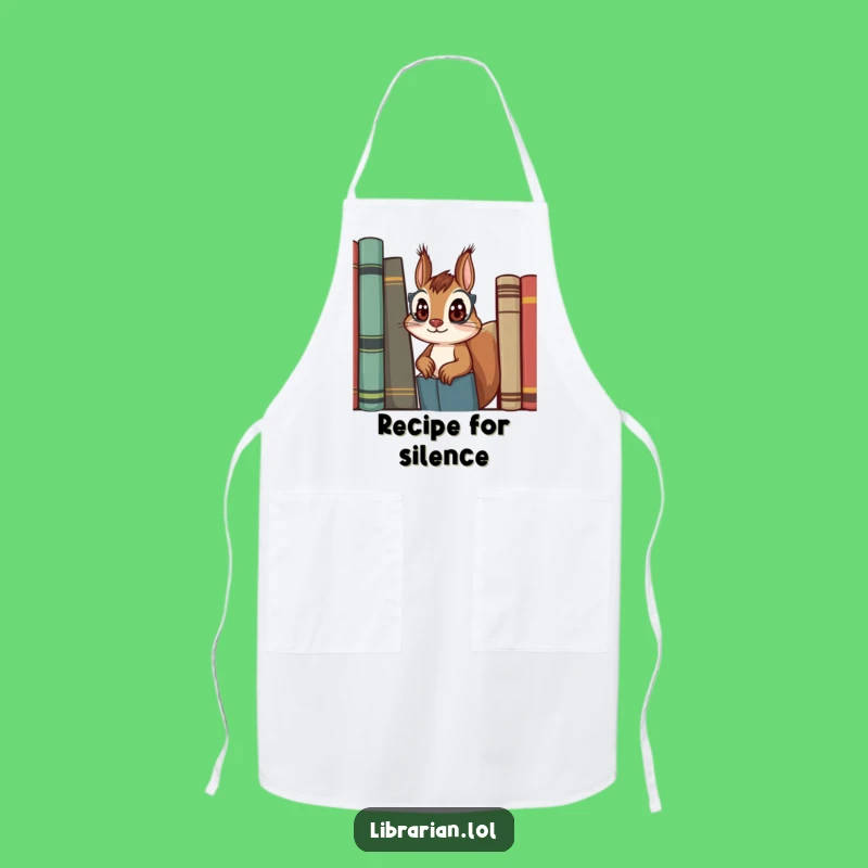 Funny Squirrel Librarian Apron - Kitchen Whimsy for Bookish Cooks & Bakers