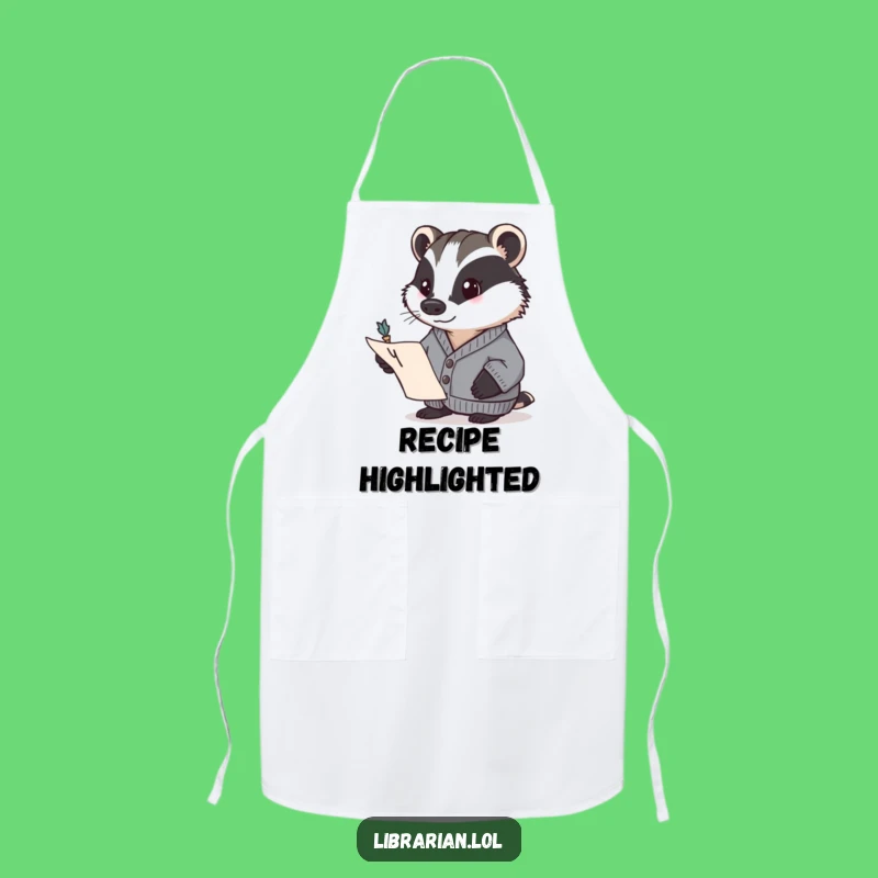 Funny Badger Scholar Apron: Cook with Focus, a Determined Chef