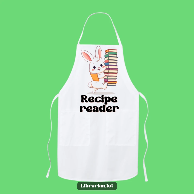 Funny Bunny Librarian Apron: Hilarious Chef's Gift for Kitchen Readers