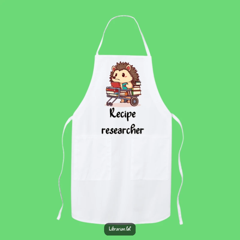 Funny Hedgehog Librarian Apron - Kitchen Focused Chef Gift