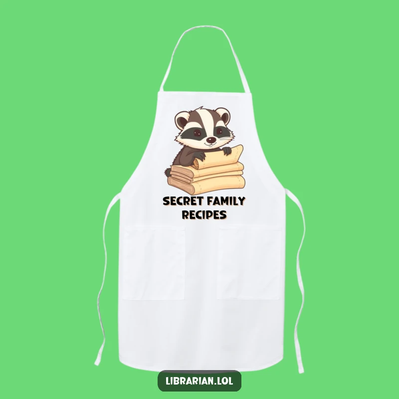 Funny Badger Scroll Apron - Hilarious Kitchen Gift for Secret Keepers