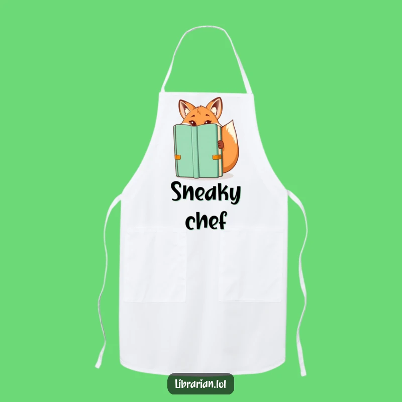 Funny Fox Librarian Apron: Cook with Cunning and Kitchen Capers!