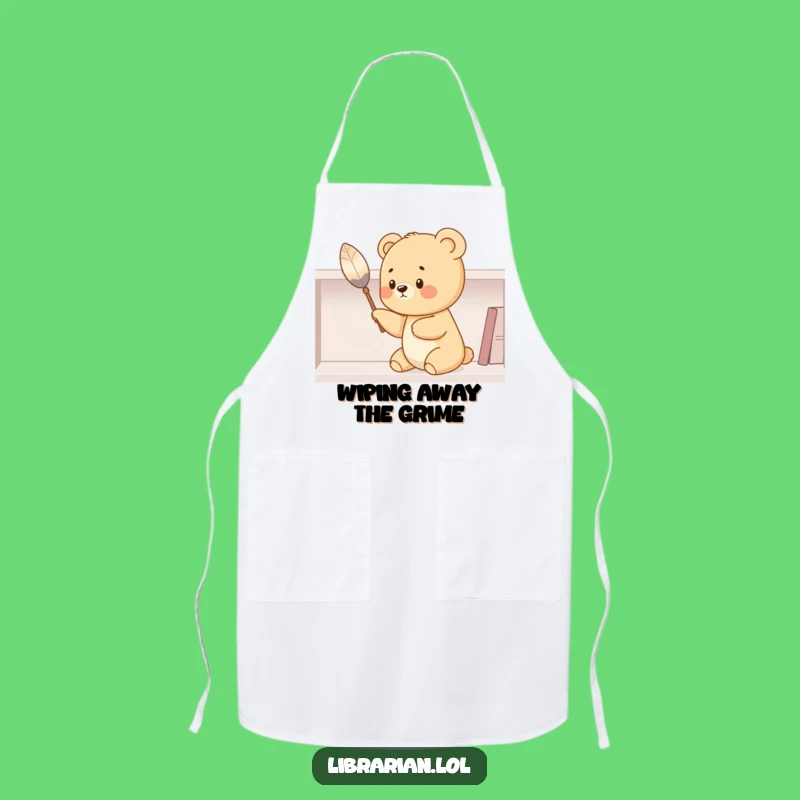 Funny Bear Cub Dusting Apron - Hilarious Kitchen Gift for Chefs