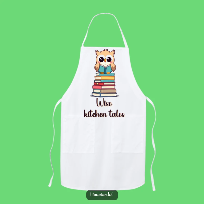 Funny Owl Librarian Apron: Cook with Wisdom and a Side of Giggles!