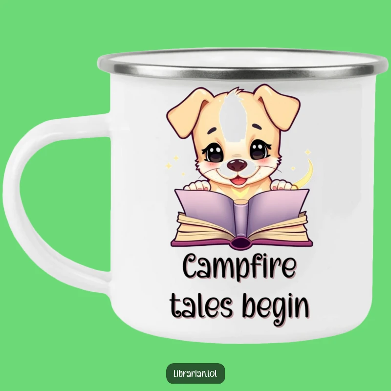Funny Puppy Book Camping Mug - Magical & Hilarious Outdoor Gift