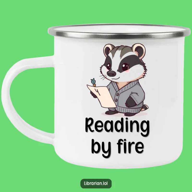 Funny Badger Scholar Camping Mug: Adventure with Focus, a Cozy Gift