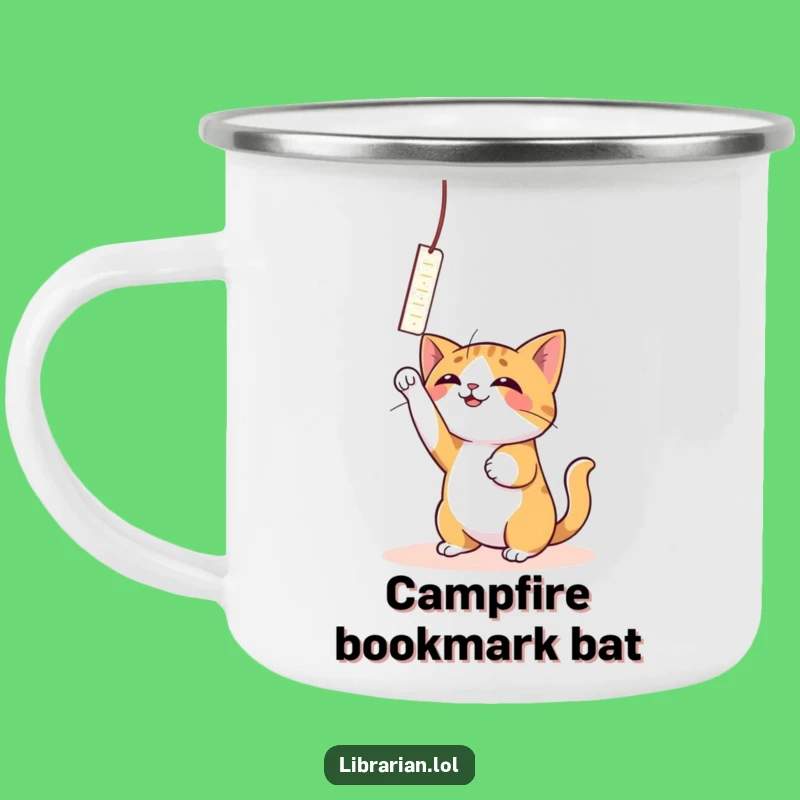 Funny Cat Bookmark Camping Mug - Campfire Tales with This Hilarious Cup