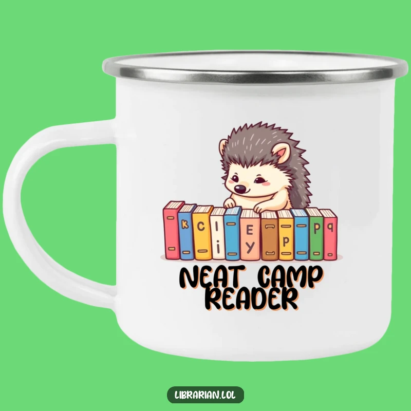 Funny Hedgehog Organizer Camping Mug - Adventure and Order for Readers