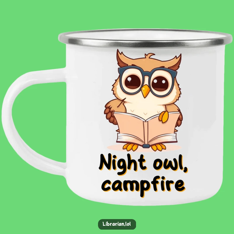 Funny Owl Scholar Camping Mug: Outdoor Wisdom, Intellectual Cup
