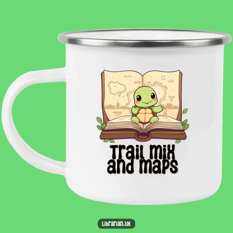 Funny Turtle Story Map Camping Mug: Sip Your Way to Adventure