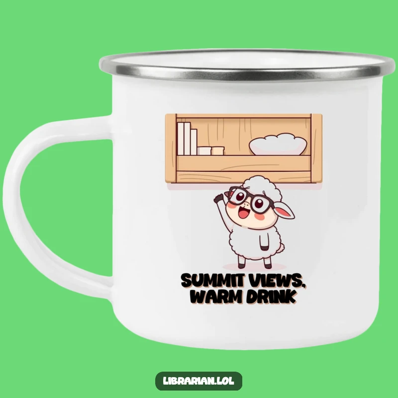 Funny Sheep Camping Mug - Durable Cartoon Animal Reaching, Adventure & Humorous Gift