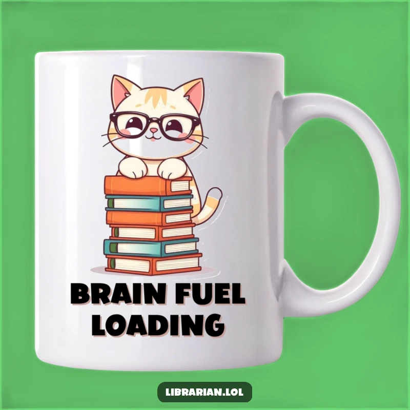 Funny Cat Book Tower Mug - Hilarious Gift for Readers & Cat Lovers