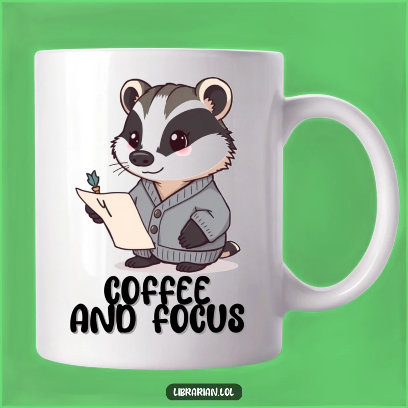 Funny Badger Scholar Mug: A Determined Gift for the Focused Reader
