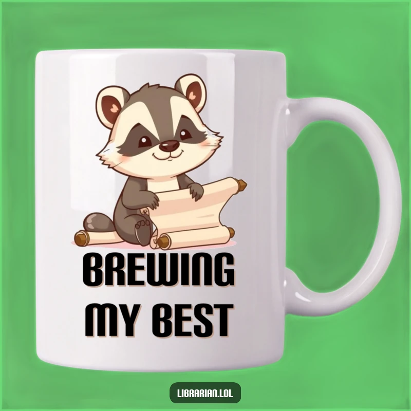 Funny Badger Organizer Mug, Focused Joyful Work, Efficient Scholar Gift