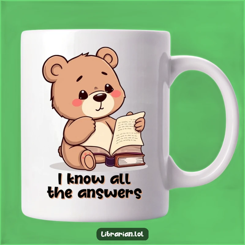 Funny Bear Knows Best Book Mug - A Humorous Gift for Readers