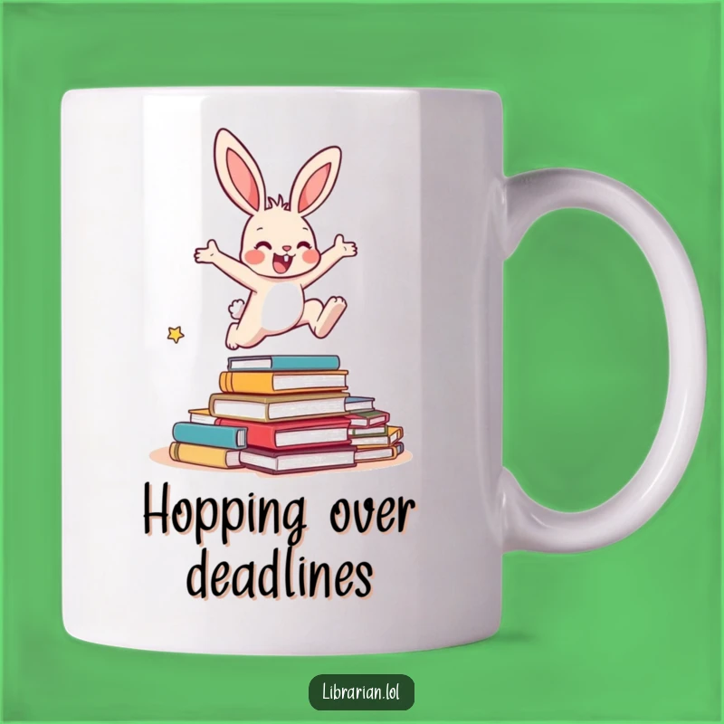 Funny Bunny Books Mug - Hilarious Reader Gift for Overcoming Chaos