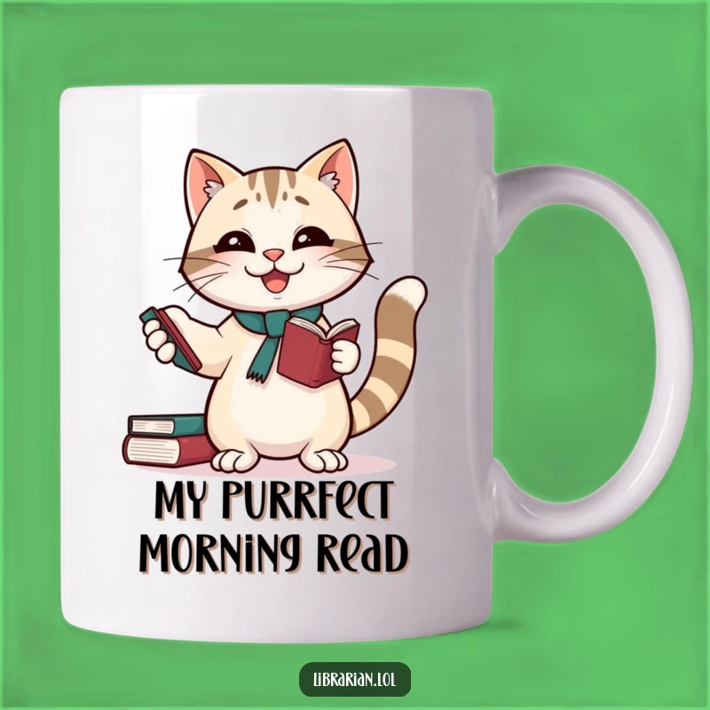 Funny Giggling Cat Librarian Mug: A Purrfectly Hilarious Gift for Book Lovers!