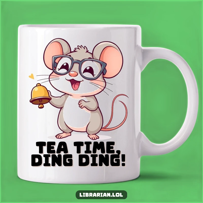 Funny Mouse Bell Ringer Mug: Cheerful Spectacled Gift for Joyful Folks