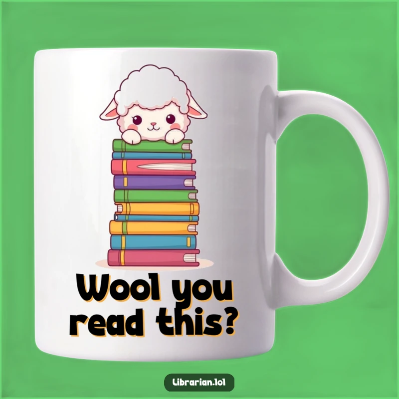 Funny Sheep Bookworm Mug: Fluffy Sheep Peeks Over Books, Perfect Reading Funny Gift!