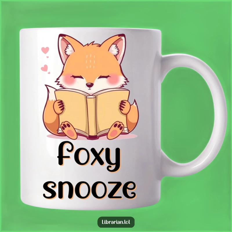 Funny Sleepy Fox Mug: Fox Dozes Off Reading Book, Perfect Cozy Funny Gift!