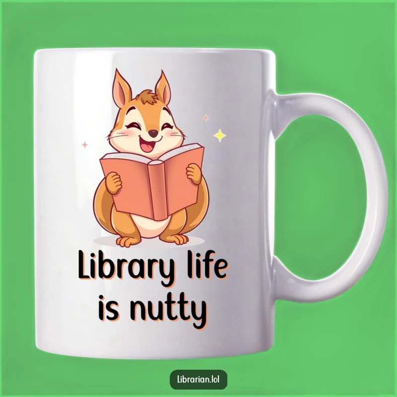 Funny Squirrel Bookworm Mug: Enthusiastic Reader Gift for Book Lovers