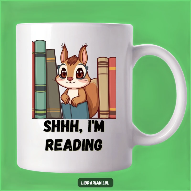 Funny Squirrel Librarian Mug - A Curious Bookworm's Perfect Gift for Reading Lovers