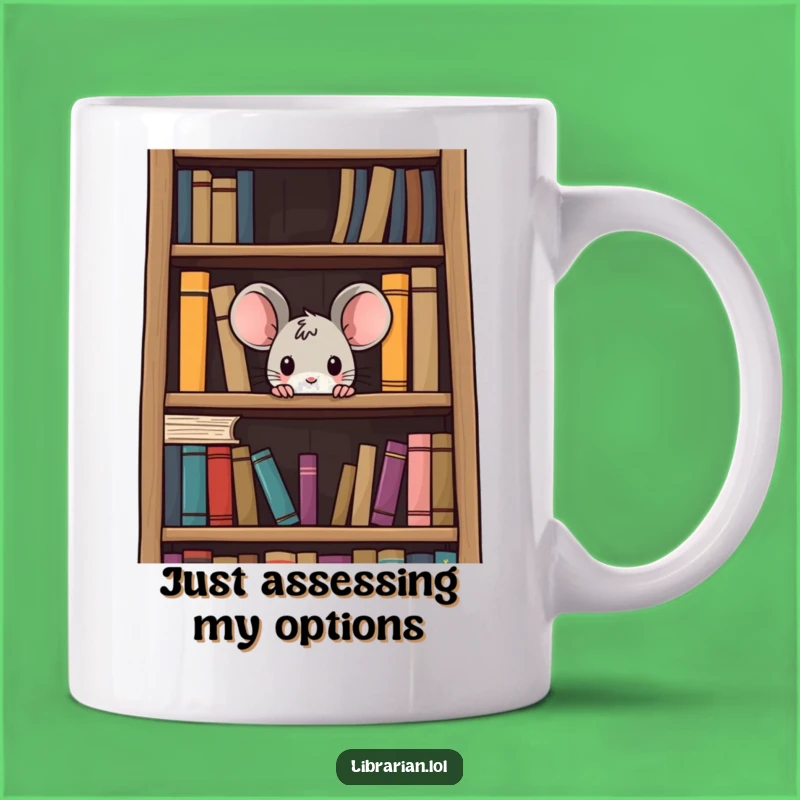 Funny Curious Mouse Mug: A Peek into Literary Adventures, Perfect Book Lover Gift