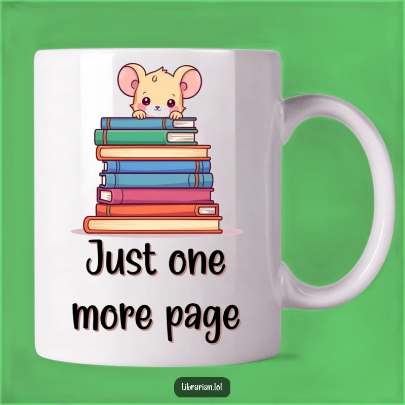 Funny Mouse Book Lover Mug, A Tiny Peek Over Towers of Books, Perfect Gift