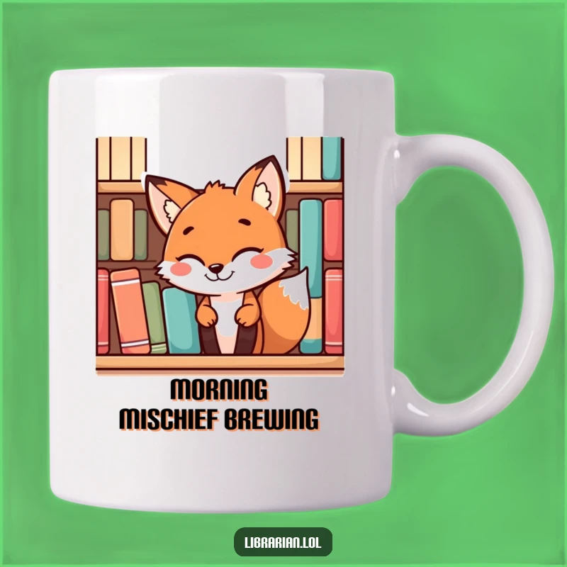 Funny Playful Fox Mug: Mischievous Grin, Perfect Gift for Sneaky Book Lovers