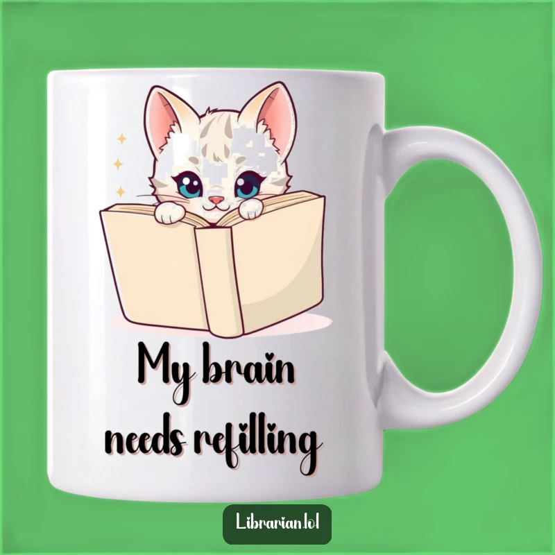 Funny Kitten Bookworm Mug - Adorable Cartoon Cat Peeking, Perfect Gift for Book Lovers