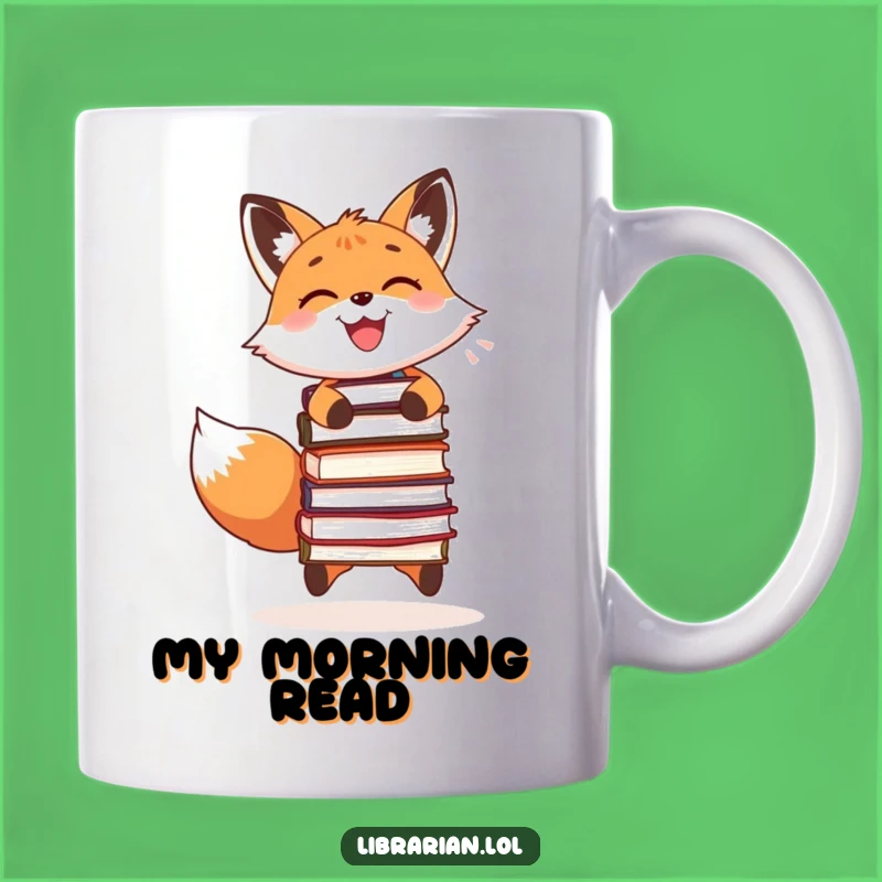 Funny Book Lover Mug - Smiling Fox Juggler, Perfect Funny Gift