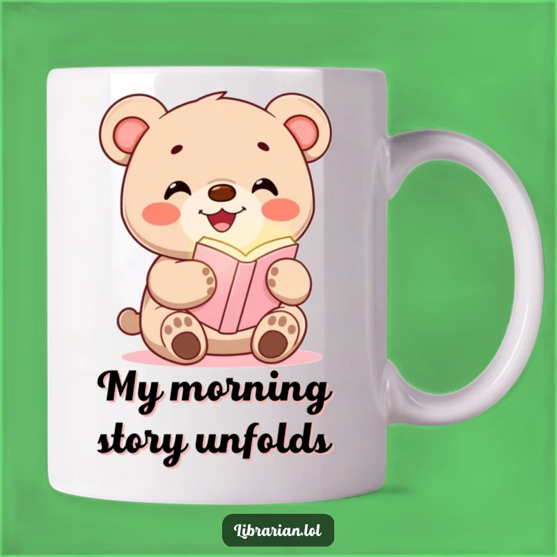 Funny Bear Hugging Bookmark Mug: Adorable Cub Reading Gift for Book Lovers