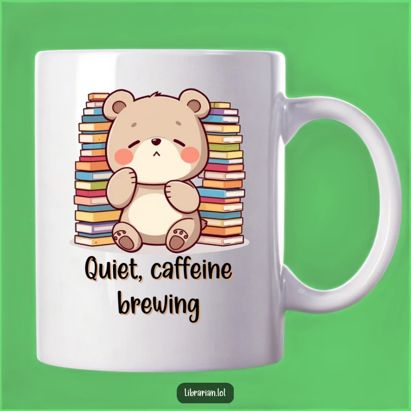 Funny Quiet Bear Mug: Shushing Office Vibes - Perfect Humorous Gift