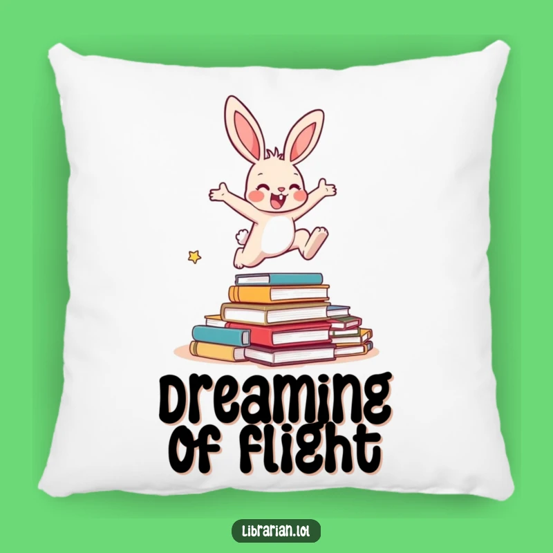 Cozy Funny Bunny Books Pillow - Snuggle Up with Literary Charm