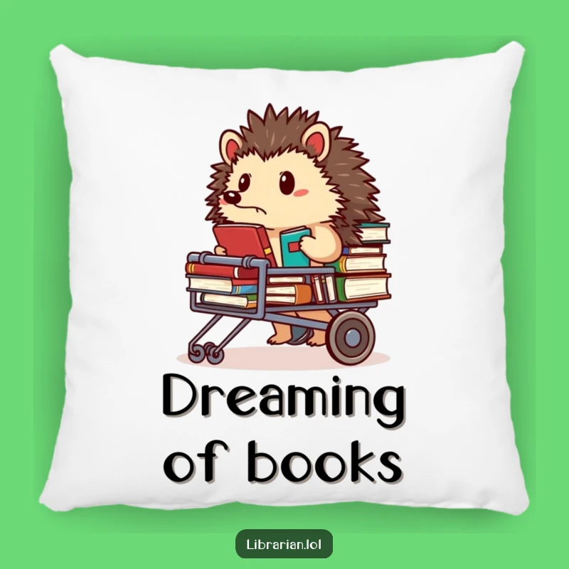 Funny Hedgehog Librarian Pillow - Comfy Focused Accent Pillow Gift