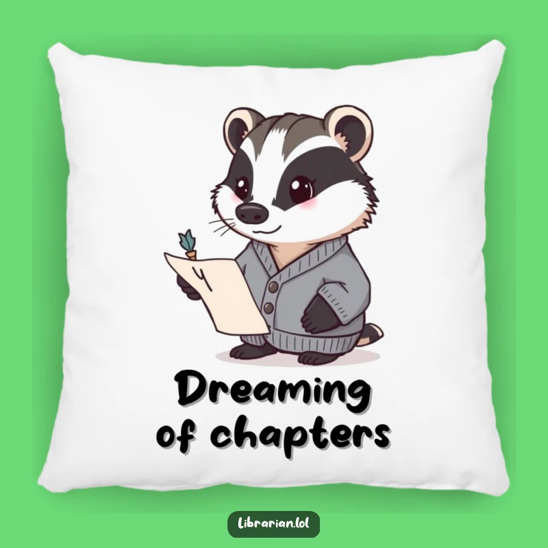 Funny Badger Scholar Pillow: Lounge with Focus, a Hilarious Gift