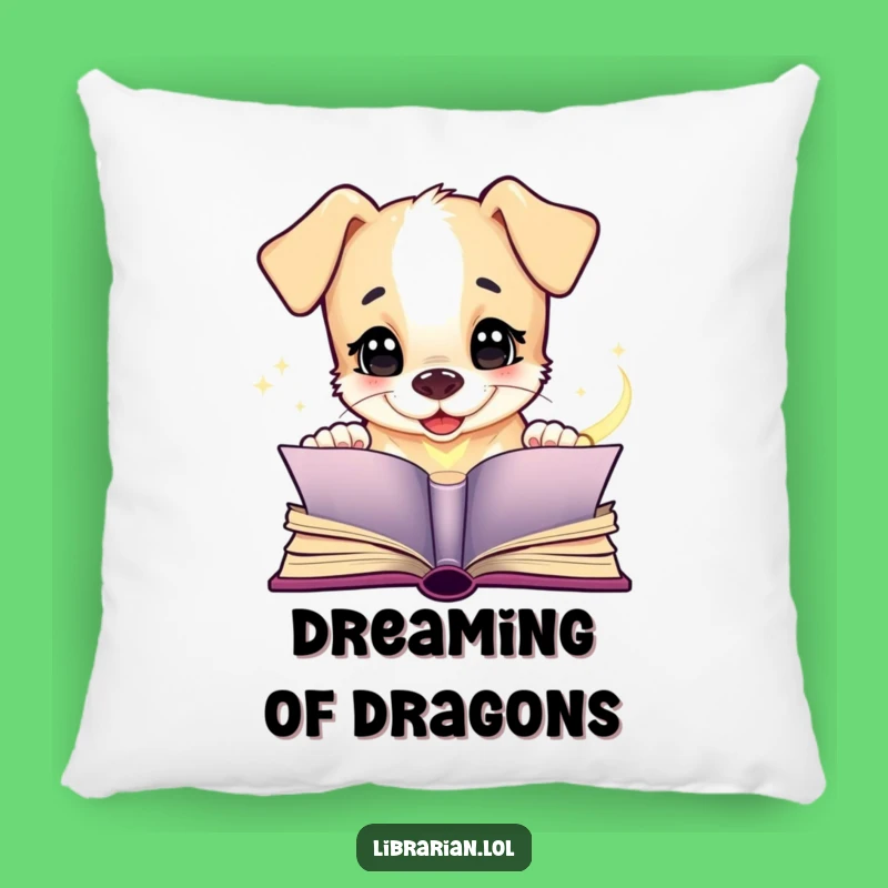 Funny Puppy Book Pillow - Cozy & Hilarious Gift for Dreamers