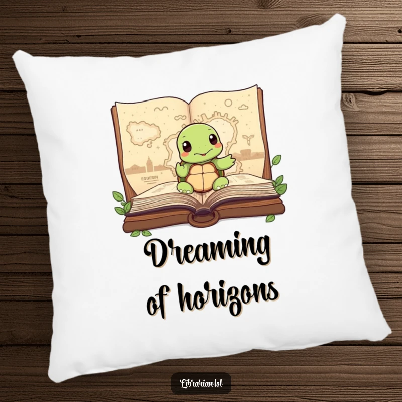 Funny Turtle Pillow, wisely pointing to a map in a storybook, offering comfort and a symbol of life's adventurous journeys.