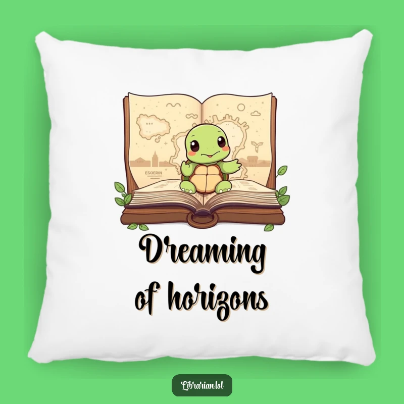 Funny Turtle Story Map Pillow: Comfort and Wisdom for Your Space