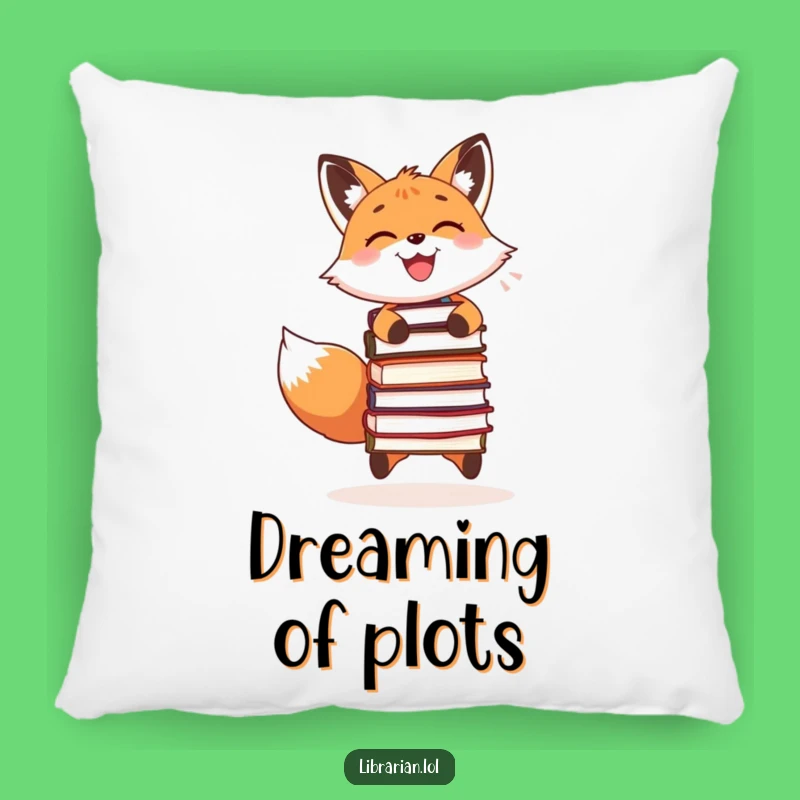 Funny Accent Pillow - Fox Book Juggler, Cozy Funny Gift Pillow